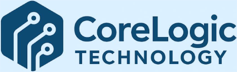 CoreLogic Technology logo with circuit design.